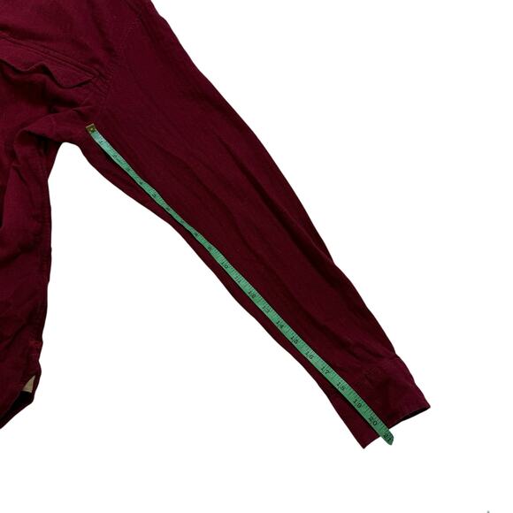 BANANA REPUBLIC Heritage Red Flannel Tailored Slim Fit Utility Shirt Size Large - Picture 7 of 7